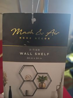 Metal gold wall shelf