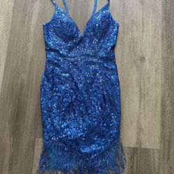 Blue Sequined Eras Tour Dress