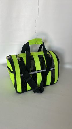 Airline Approved Soft-Sided Pet Carrier Bag for Small Dogs & Cats, Breathable Mesh Travel Carrier with Shoulder Strap Neon Green