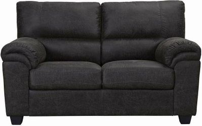 NEW Ballard Charcoal Microfiber Loveseat Pillow Top Armrests, Plush