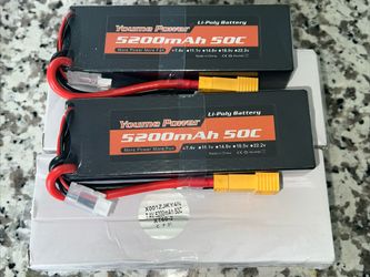 2pcs Youme 7.4V 5200mAh 2S 50c TR LiPo Battery for RC Car Truck Buggy Boat