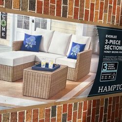 Hampton Bay Three Piece Woven Outdoor Sectional 