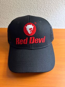 Red devil black trucker cap spray paint graffiti Kaws supreme Stussy Futura 2000 Krylon