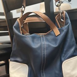 Coach Purse Blue And White 