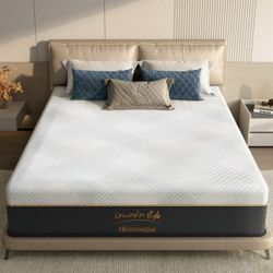 Twin Mattress 10 Inch, Hybrid Mattress in a Box with Memory Foam and High-Grade Cotton Top, Ergonomic Design for Pressure Relief, Strong Edge Support,