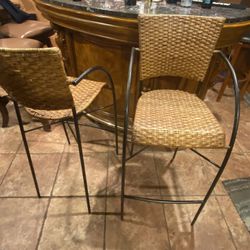 2 Wicker Barstools 