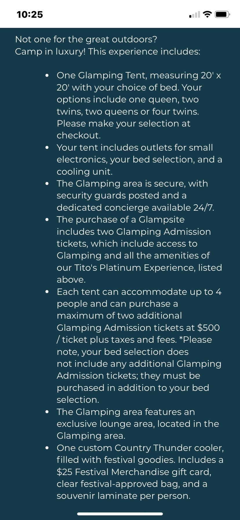 Country Thunder 2023 Glamping Package. Wisconsin 