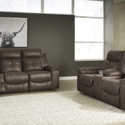 Jesolo Coffee Reclining Living Room Set

