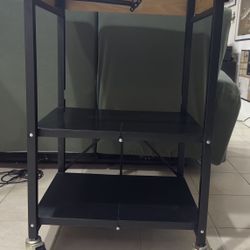 Origami Foldable Table With Two Shelves - Superb Hardly Used See For Yourself You Be The Judge!!!!!