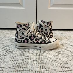 Pink Cheetah Print High Top Platform