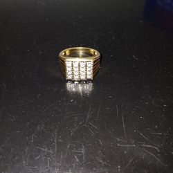 1/2 Carat Diamond Ring. 10k GP  (Men's Size 10) 