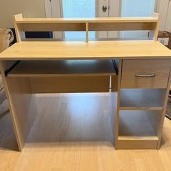 Wooden Desk with Hutch