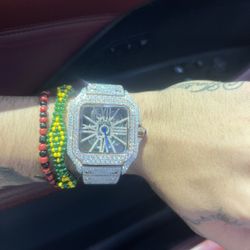 Iced out Mossanite Watch Passes Diamond Tester !!