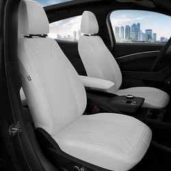 Seat Covers for Ford Mustang Mach-E 2025 2024 2023 2022 2021 Premium,Waterproof Faux Leather Seat Covers, White