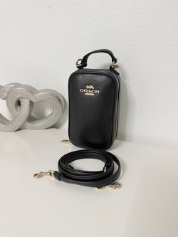Coach Black Leather Mini Crossbody Bag