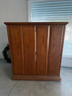 Vintage Wooden TV Cabinet / Entertainment Center with hidden storage