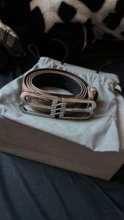 Brown balenciaga BB belt