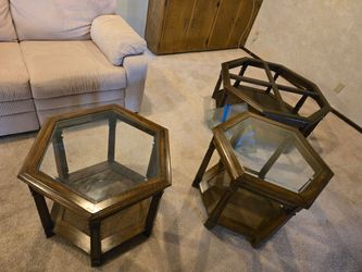 Glass Vintage Coffee Table Set