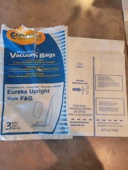 New vacuum bag style F & G for Eureka upright
