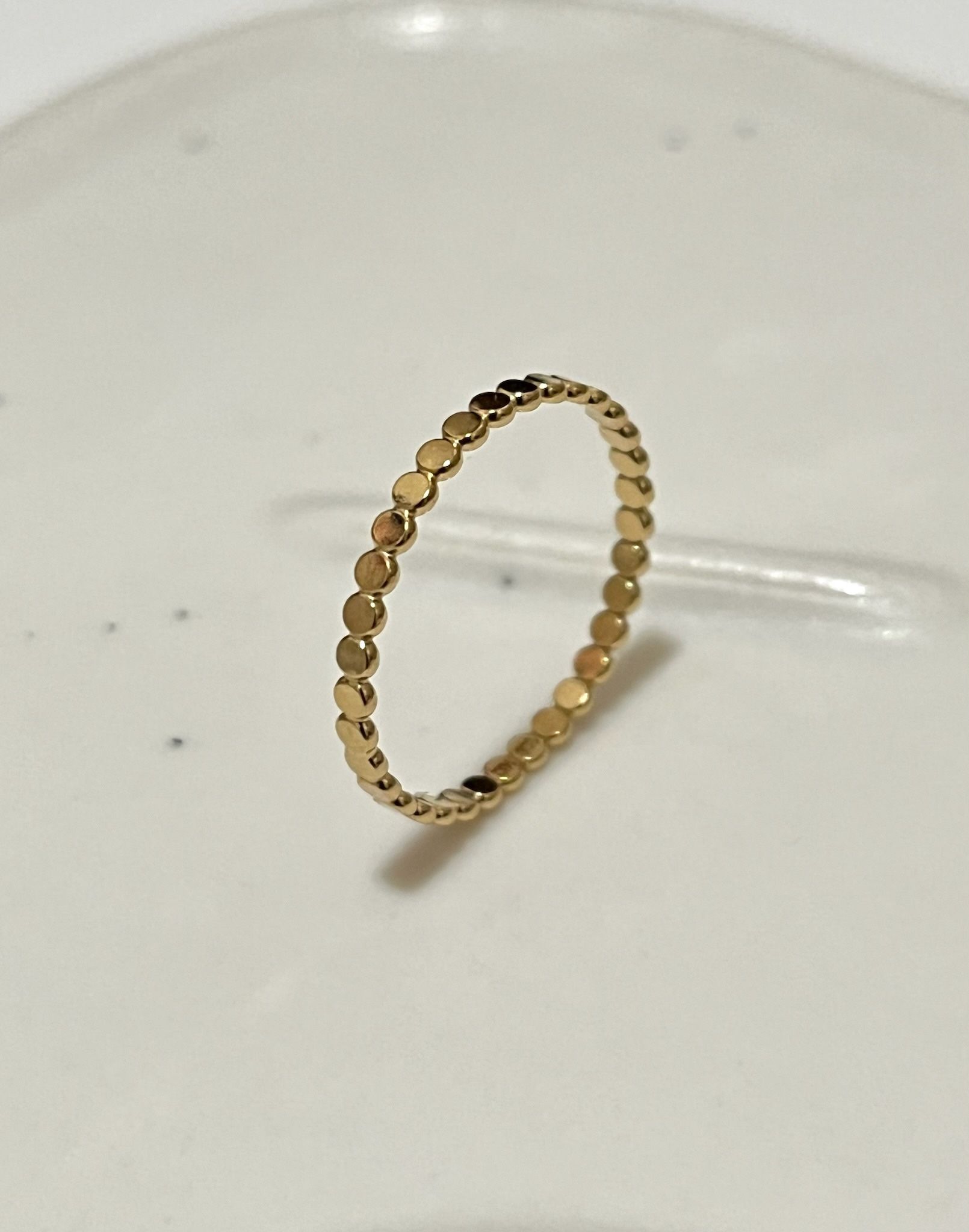 14K Gold Filled Vintage Rings Women Minimalist Thin Bead Ring Unique