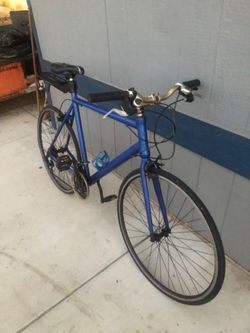 Blue Shwinn bicycle