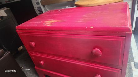 Red Bedside Dresser