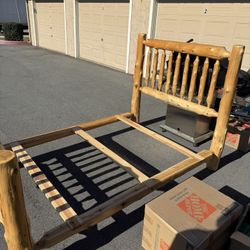 Rustic Log Bedroom Set - Full Size Bed Frame, 2 Nightstands, Dresser! Handcrafted Lodge Style