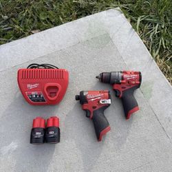M12 Milwaukee Fuel impact driver & drill with (2) 1.5Ah battery and charger