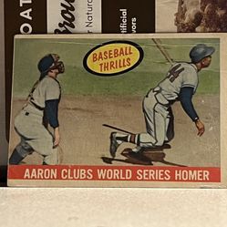 1959 High Number Topps Hank Aaron Baseball Thrills