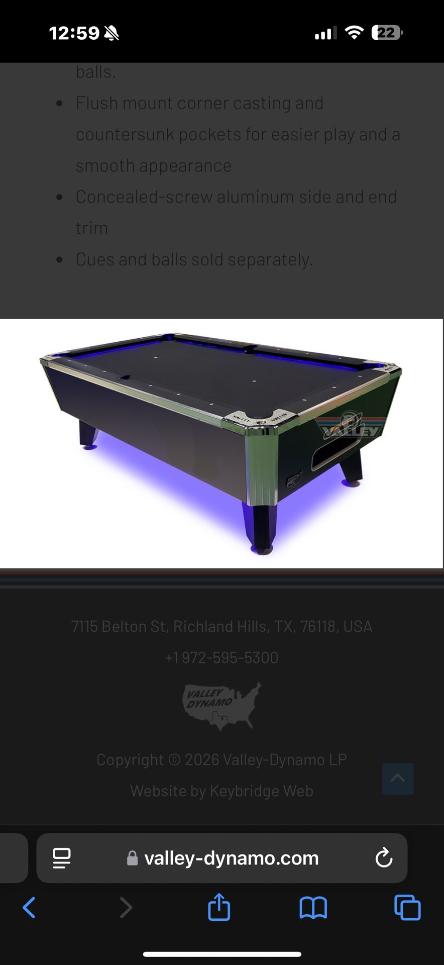 Wanted Valley Dynamo Panther Pool Table