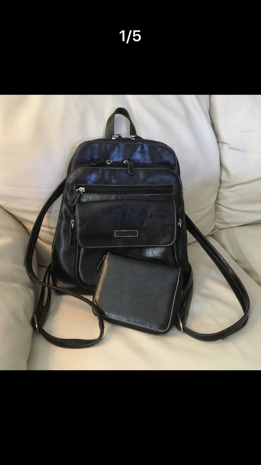 Italian Leather Backpack/Purse &Wallet , Very robust by Rossetti
