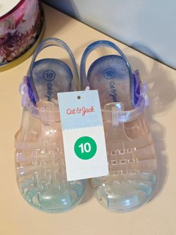 Cat & Jack Girls Jelly Sandals Size 10 Clear Pastel Ombre NWT Summer Shoes