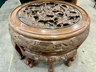 1970’s Antique Chinese Carved Wood Table
