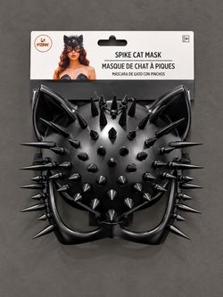 Black Spiked Cat Mask Halloween Cosplay Costume Gothic Punk Adult 14+