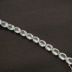 Solid Silver Bracelet Quartz Stones 