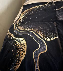 Black and Gold Marble Print couch cover  Set
