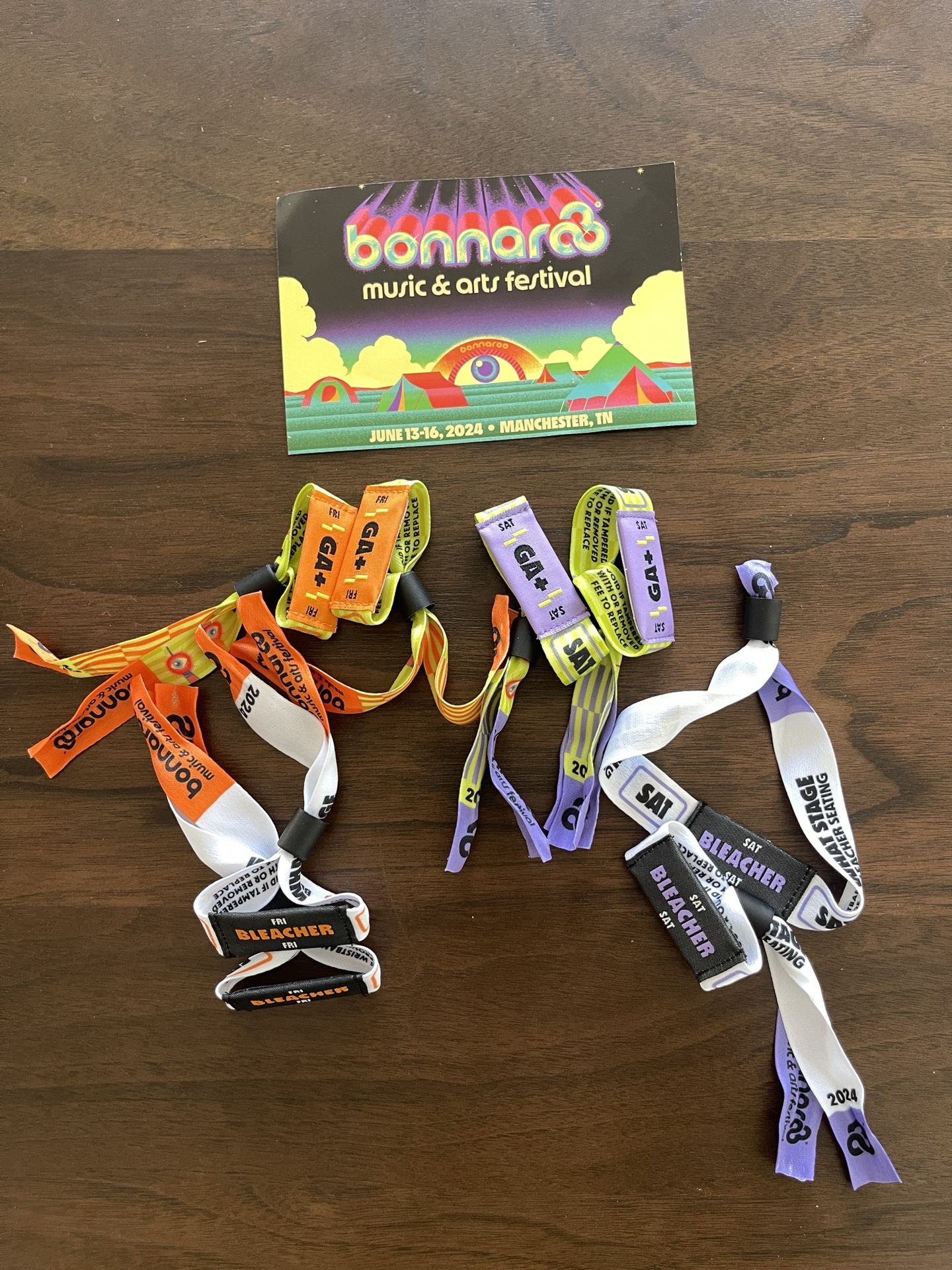 2 x Fri & Sat Bonnaroo Passes with Bleacher Seating