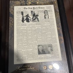 The New York Time 1954 Year To Remember Print With Coins Newspaper Print