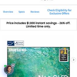 75 Inch Samsung TV for Parts (model  QN85C)
