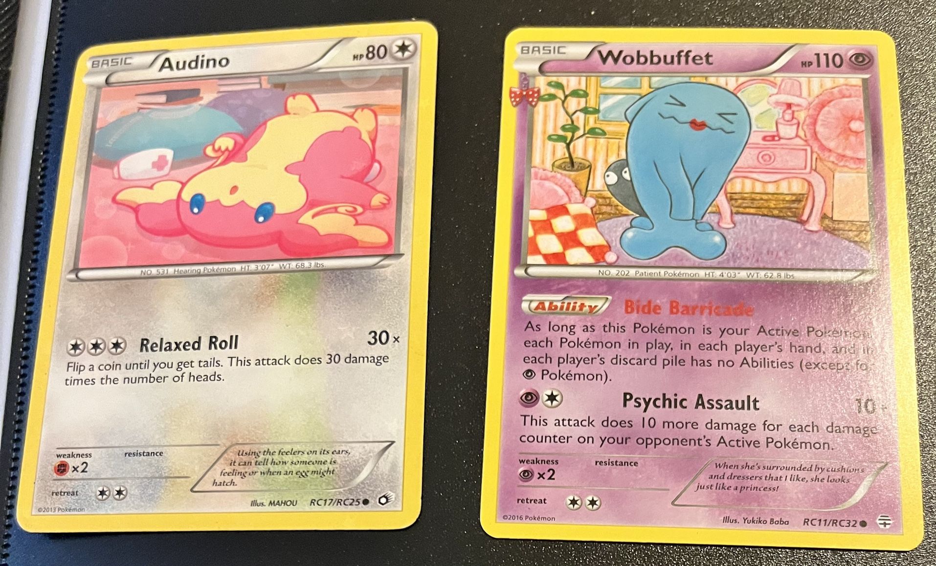 2 Pokemon Generations Radiant Collection Audino RC17 & Wobbuffet RC11