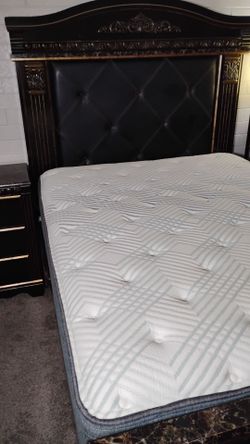4 piece bedroom set with queen size frame