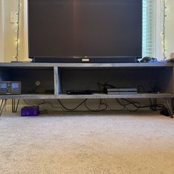 Living Spaces Grey Wood TV Stand