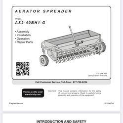 Brinly 40" Combination Aerator Spreader 