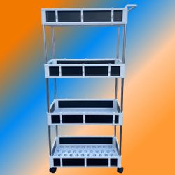 Brand New,4 Tray Plastic Rolling Cart