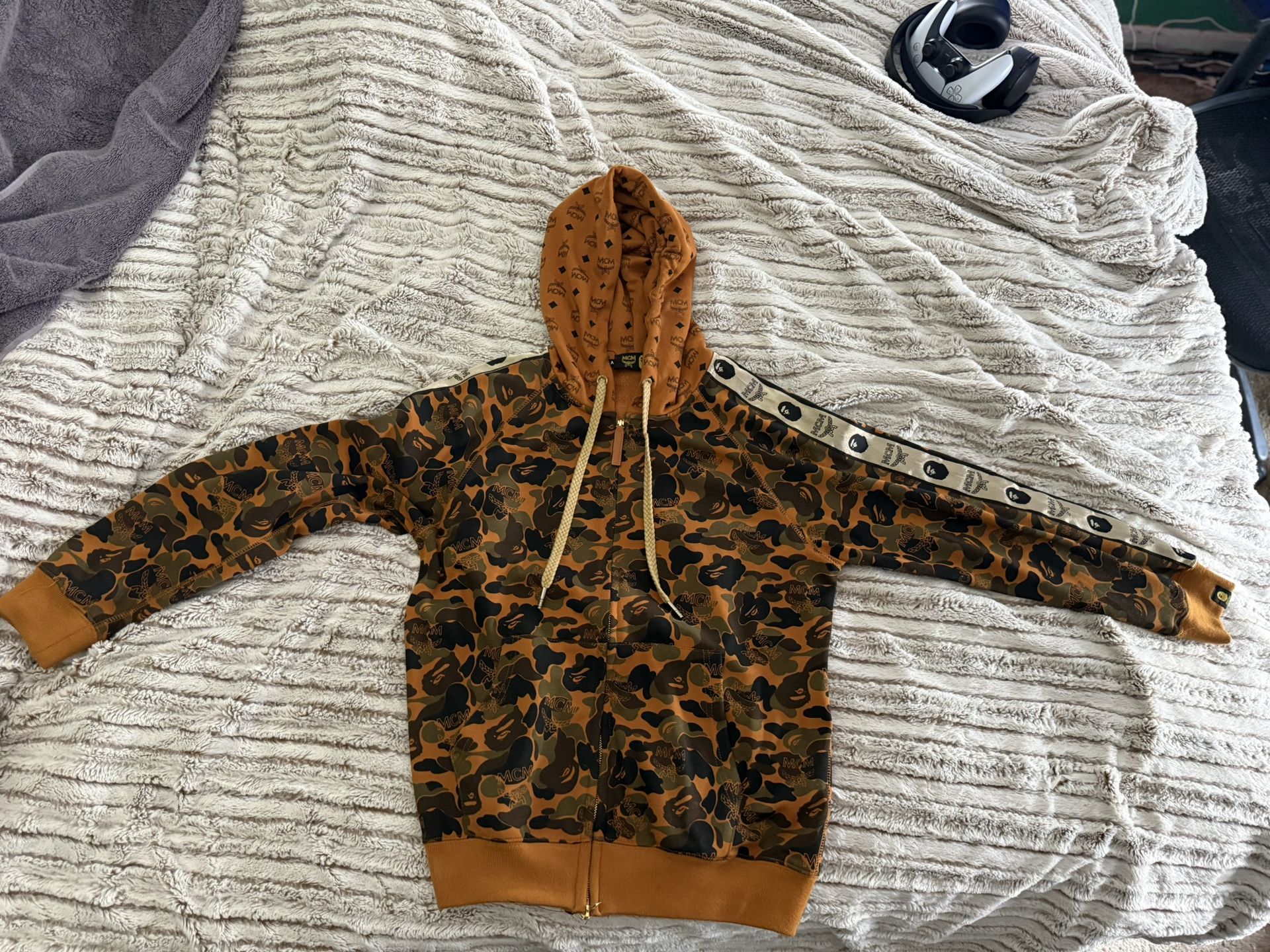 Bathing Ape X MCM Camo Zip Hoodie