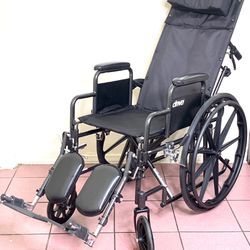 Recliner Ultralight Weight Wheelchair 18” With Elevated Footrest New New New New New New New 