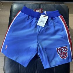 Authentic Mitchell and Ness 90-91 New Jersey Nets shorts, M & L