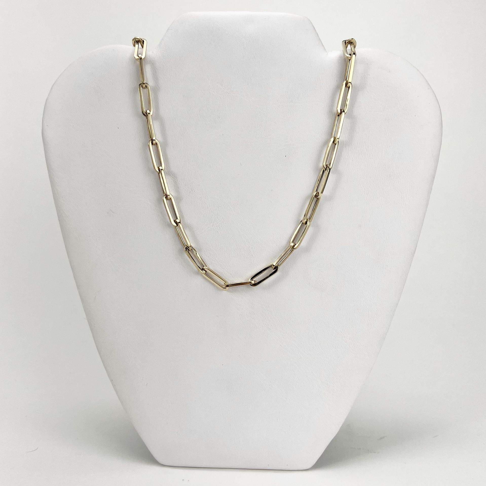14k Yellow Gold 5.3mm Paper Clip Necklace