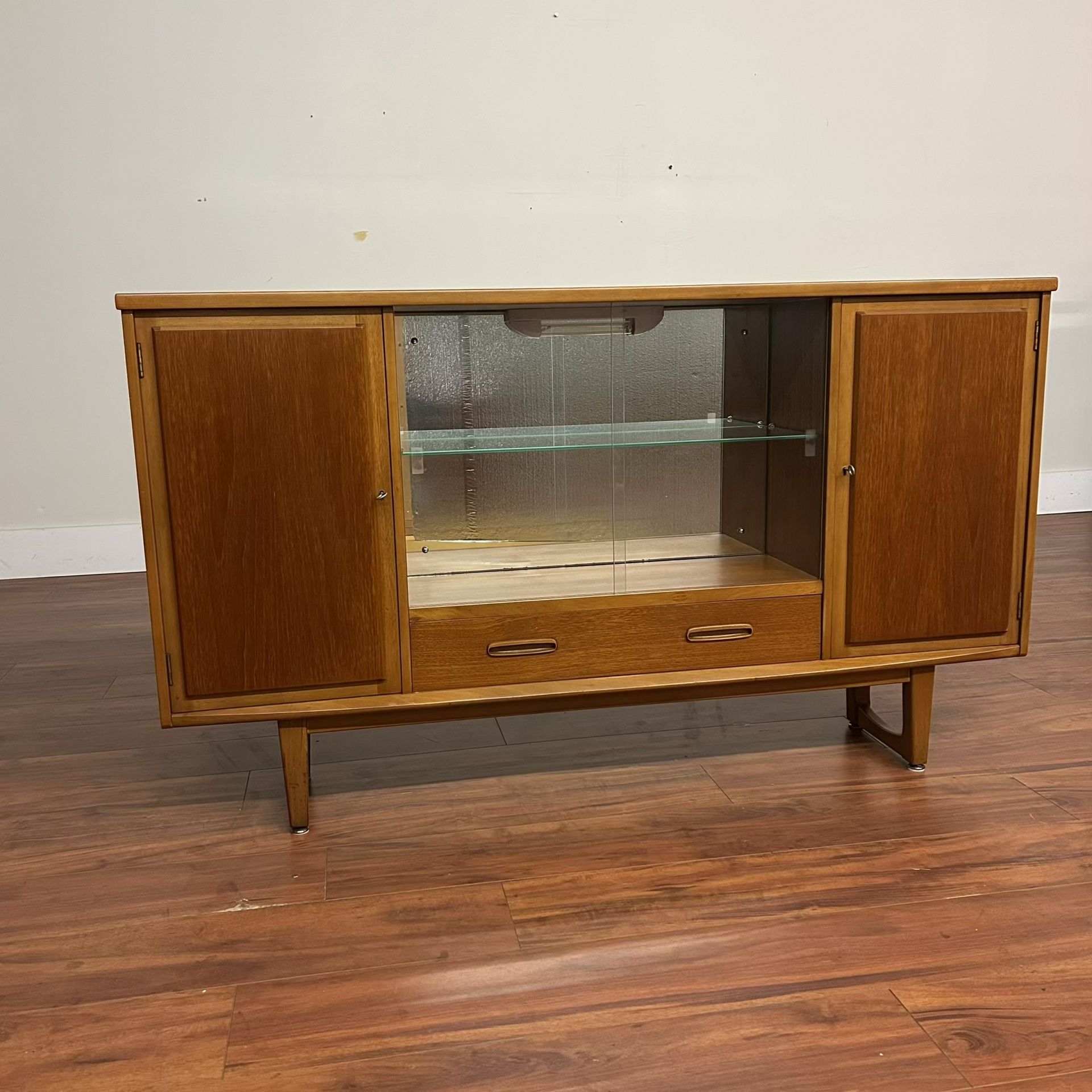 Vintage Mid-Century Teak Display Cabinet - Many More Items In Stock!