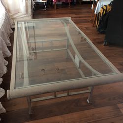 Coffee Table (Metal Frame With Glass Top